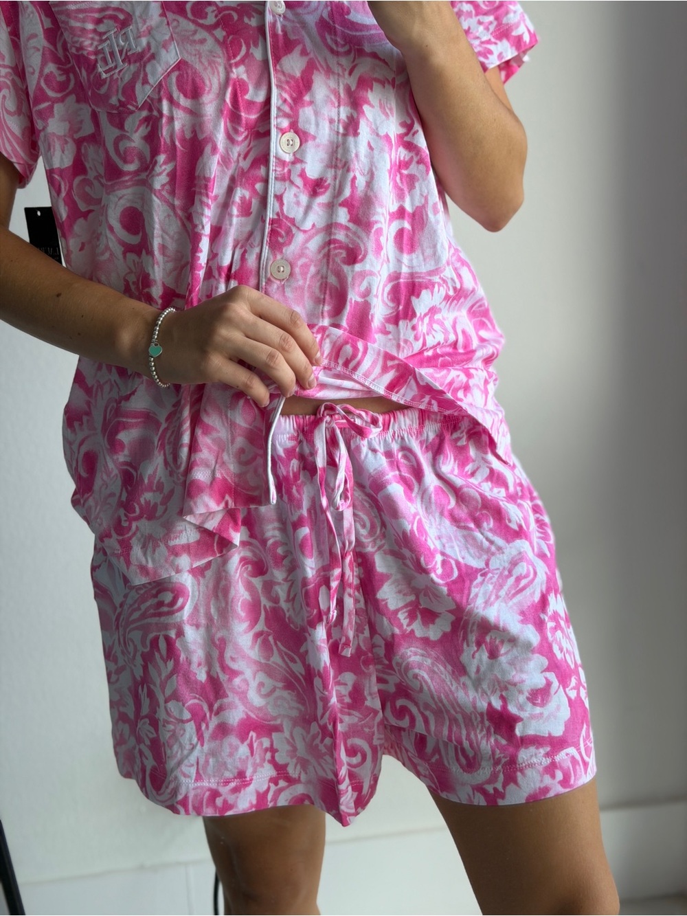 Ralph Lauren Women's Pink Floral Short Pajama Set - Picture 3 of 8